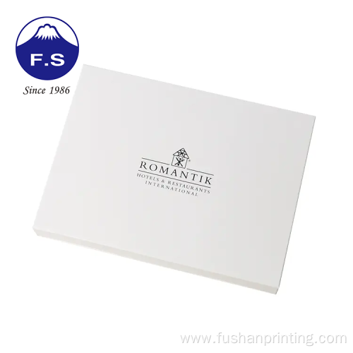 White Flapped Book Shape Hardcover Gift Box